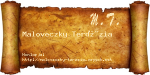 Maloveczky Terézia névjegykártya